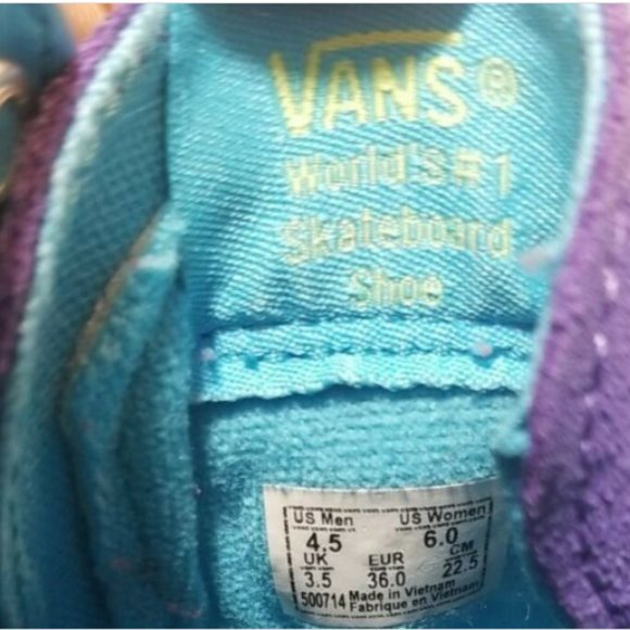 Vans Sk8 Hi Checkerboard Skate Shoe-Violet/Cyan - Picture 5 of 12